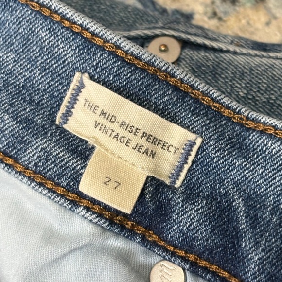 Madewell Mid Rise Perfect Vintage Jeans Medium Wash Knowland Wash Size 27 NG442 - Picture 4 of 11